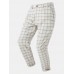 Men Plaid Pattern Buttons Double Pockets Ankle Length Formal Suit Pants