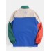 Mens Color Block Patchwork Stand Collar Reversible Relaxed Fit Jacket