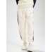 Men Corduroy Character Embroidered Contrast Patchwork Casual Pants