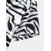 Mens Zebra Print Lapel Button Up Short Sleeve Shirts