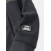 Men Splicing Texture Label Zip Pockets Hooded Drawstring Jackets