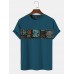 Mens Tribal Pattern Patchwork Crew Neck Short Sleeve T  Shirts