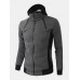 Mens Contrast Faux Twinset Zip Front Casual Hooded Jacket