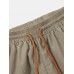 Men Colorblock Multi Pocket Drawstring Ankle Length Cargo Pants