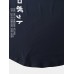 Mens Japanese Slogan Print Curved Hem Short Sleeve T  Shirts
